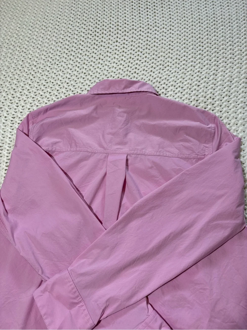 lululemon vita pink cotton blend poplin button down shirt size small